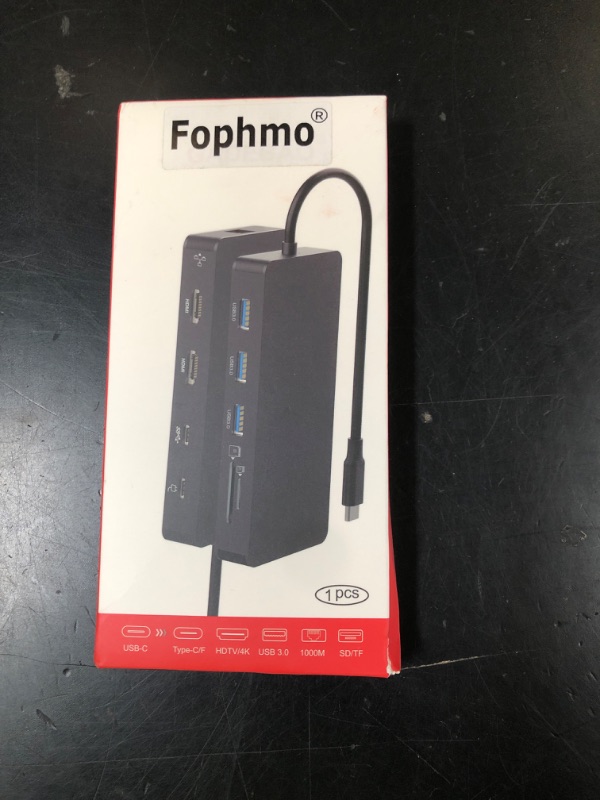 Photo 1 of Laptop Docking Station Dual 4K HDTV Monitor, Fophmo USB C to 2 HDTV Splitter Extended Display, 1000Mbps LAN, USB A&C 3.0 Ports(10Gbps), SD/TF Card, 100W PD Charging, MacOS Only Mirrors Same Screen