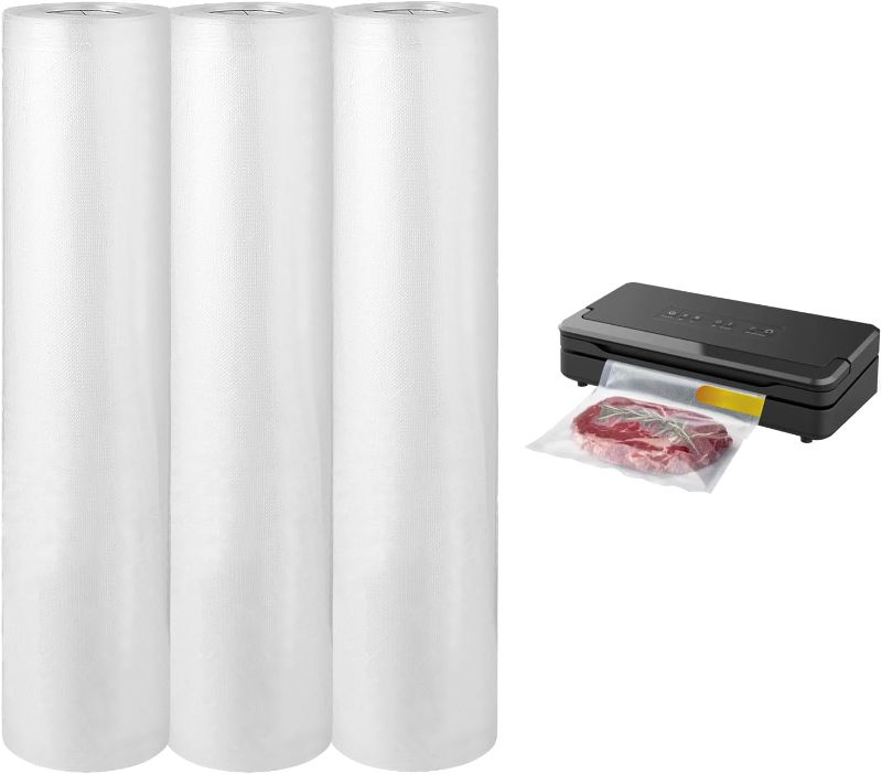 Photo 1 of 3 Packs Vacuum Sealer Bags (Rolls) Compatible with Anova Culinary Precision Vacuum Sealer, Commercial Grade Vacuum Sealer Bags 