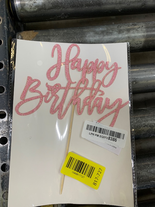 Photo 1 of ZHUOWEISM 1 PCS Happy Birthday Cake Topper Glitter Happy Birthday Cake Pick for Celebrating Happy Birthday Anniversary Party Cake Decorations Supplies Rose Gold