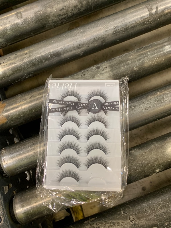 Photo 1 of VieVie False Lashes Strip Fake Eyelashes Natural to Dramatic Look Faux Mink Eye Lash Lightweight Wispies 7 Pairs