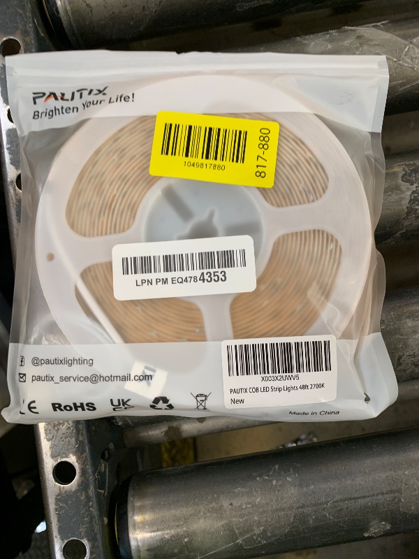 Photo 1 of PAUTIX COB LED Strip Lights 48ft/15m Super Bright,504 LEDs/m Warm White 2700K CRI90+ Flexible LED Tape,DC24V for Cabinet Home DIY Lighting Projects with 2pcs COB Connector(Power Supply Not Included)