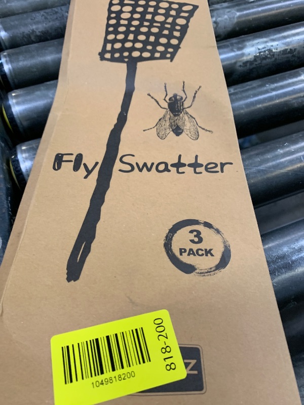 Photo 1 of MUTOOZ Fly Swatter Multi-pacl Manual, Flexible & Heavy Duty Fly Swatters Thick Handle, Black 3 Pack