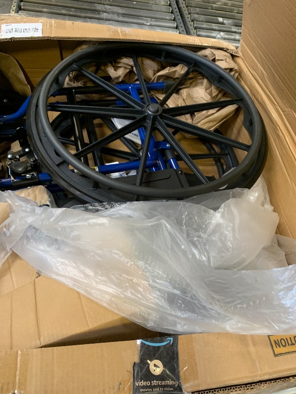 Photo 1 of Drive Medical BLS18FBD-ELR Blue Streak Lightweight Wheelchair with Swing-Away Elevating Leg Rests and Flip-Back Arms