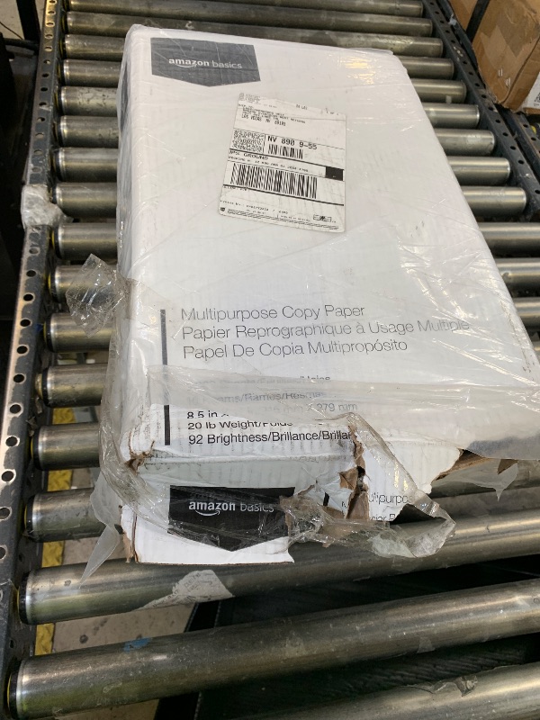 Photo 1 of Amazon Basics Multipurpose Copy Printer Paper, 20 lb, 8.5 x 11 Inches, 10 Reams (5,000 Sheets), 92 Bright, White