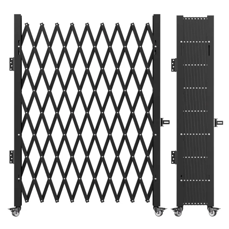 Photo 1 of VEVOR Single Folding Security Gate, 6-1/2\' H x 7-1/2\' W Folding Door Gate, Steel Accordion Security Gate, Flexible Expanding Security Gate, 360° Rolling Barricade Gate, Scissor Gate/Door with Padloc