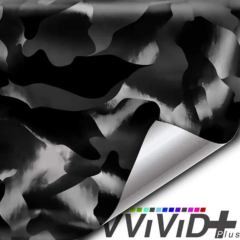 Photo 1 of VViViD+ Black Stealth Small Patternless Camouflage Vinyl Wrap Roll (10ft x 5ft)
