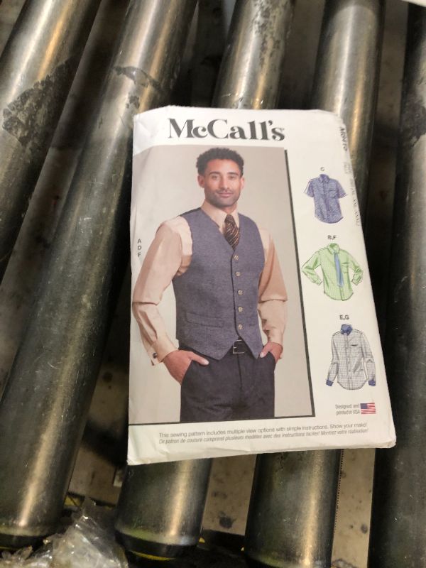 Photo 1 of McCall's Men's Lined Vest, Bow Tie, Tie, and Shirts Sewing Pattern Kit, Design Code M8415, Sizes XL-XXL-XXXL