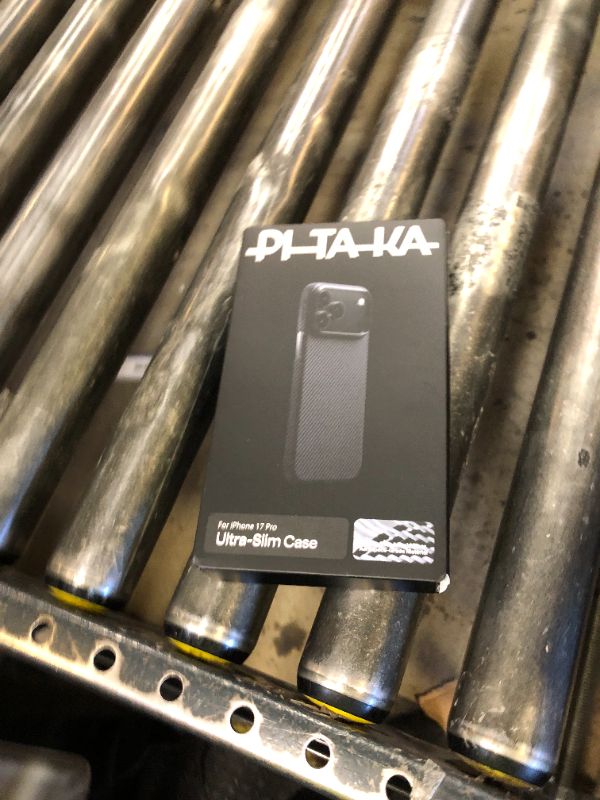 Photo 1 of pitaka for iPhone 17 Pro Case 6.3" with Camera Control Button, Compatible with MagSafe, Ultra-Slim Case with Caseless Touch Feeling, 600D Aramid Fiber Woven, Black/Grey(Twill)