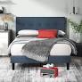 Photo 1 of Zinus Omkaram 47" Upholstered Navy Platform Bed FRAME HEAD BOARD ONLY 