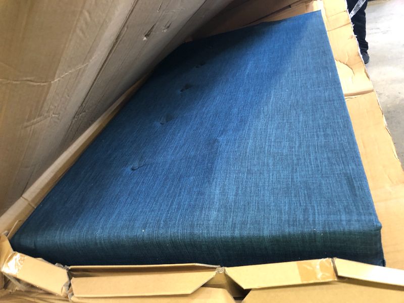 Photo 1 of Zinus Omkaram 47" Upholstered Navy Platform Bed FRAME HEAD BOARD ONLY 