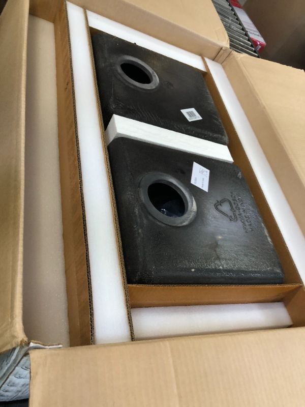 Photo 1 of KRAUS Quarza 33-inch Drop-In/Undermount 50/50 Double Bowl Granite Kitchen Sink in Black Onyx, KGD-433B