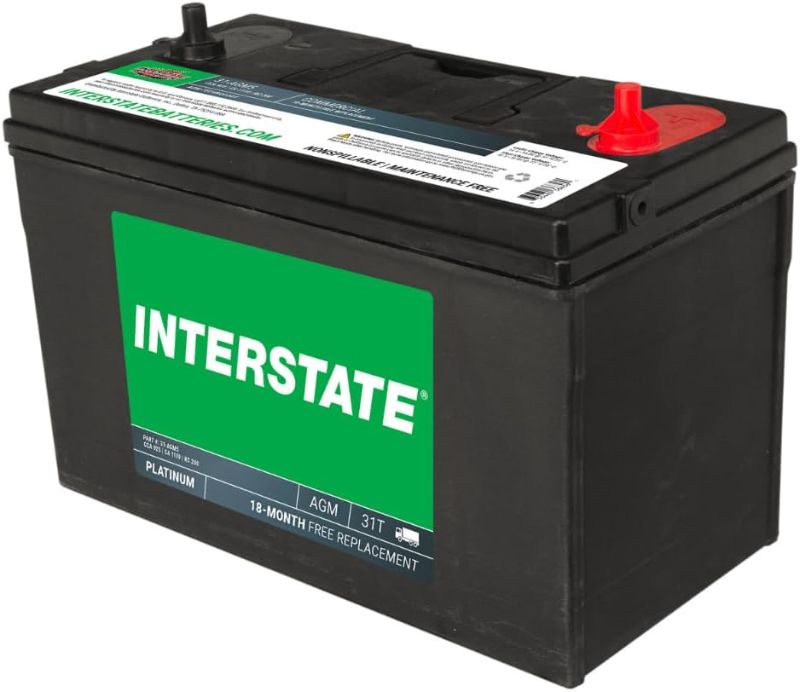 Photo 1 of Interstate Batteries Marine Deep Cycle Battery 12V 100Ah 925CCA (31-AGM5) Pure Matrix Power Commercial Battery Pure Lead AGM Replacemen