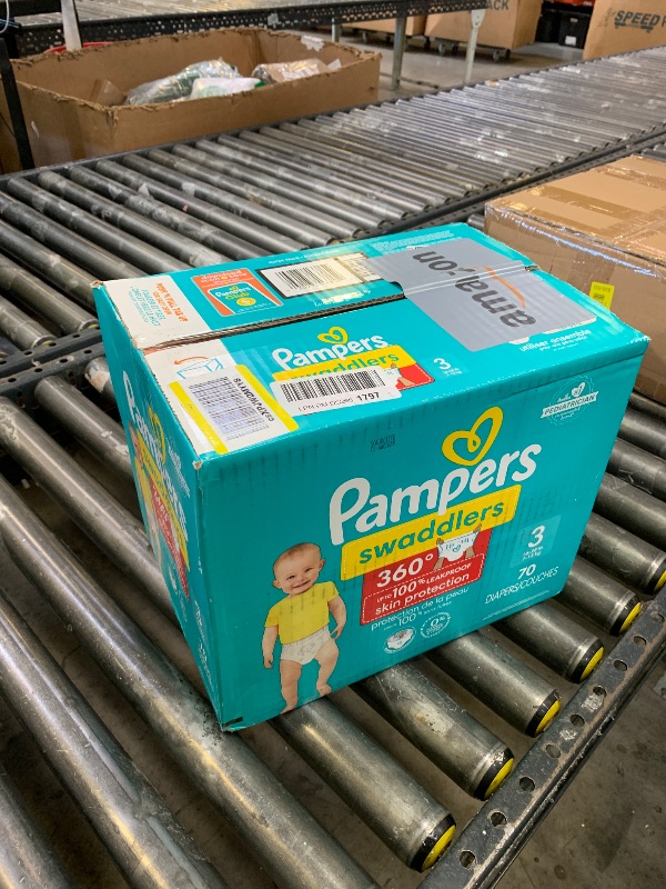 Photo 1 of Pampers Diapers - Swaddlers 360° - Size 3, 70 Count, up to 100% Leakproof Comfy Dry Fit, Designed for Easy Changes, Pull On Baby Diaper (Packaging May Vary)