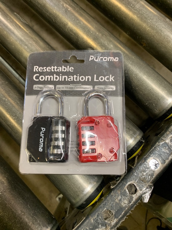 Photo 1 of Puroma 2 Pack Combination Lock for Locker 4 Digit Outdoor Waterproof Padlock for School, Gym, Sports, Fence, Toolbox, Gate, Case, Outdoor, Hasp Storage, Cabinets (Red & Black)