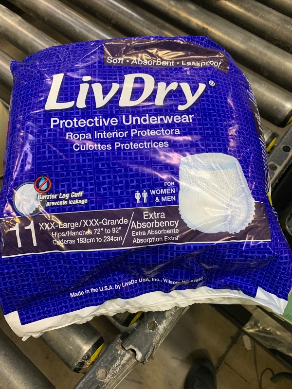 Photo 1 of LivDry Adult Incontinence Underwear, Extra Absorbency Adult Diapers, Leak Protection (XXX-Large (11 Count))