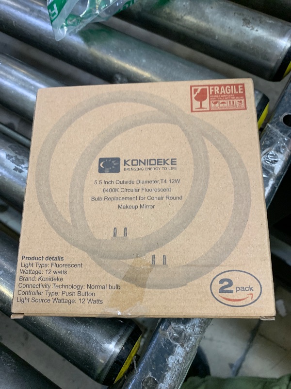 Photo 1 of Konideke 5.5 Inch Outside Diameter,T4 12W 6400K Circular Fluorescent Bulb,Replacement for Conair Round Makeup Mirror