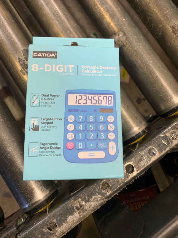 Photo 1 of CATIGA Desktop Calculator 8 Digit with Solar Power and LCD Display, Big Buttons, for Home, Office, School, Class and Business, 4 Function Small Basic Calculators for Desk, CD-8185