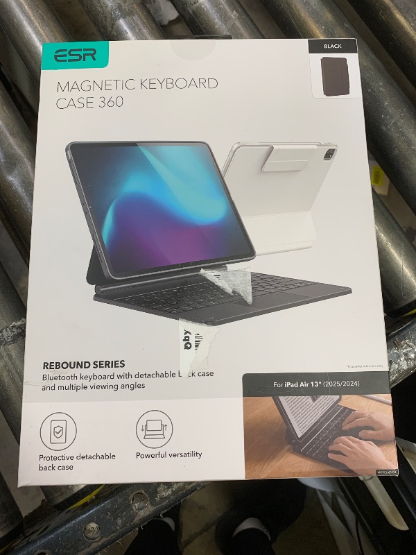 Photo 1 of ESR iPad Air 13 Inch Case Keyboard (M3/M2, 2025/2024), Easy-Set Magnetic Stand, Portrait/Landscape Mode, Removable Case with Multi-Touch Trackpad, Rebound 360 Series, Black