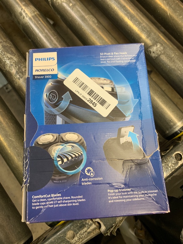 Photo 1 of Philips Norelco Shaver 3900 Series, Wet and Dry Electric Shaver, P-Cap, Travel Pouch, Charging Stand, Storm Blue, Model S3341/92