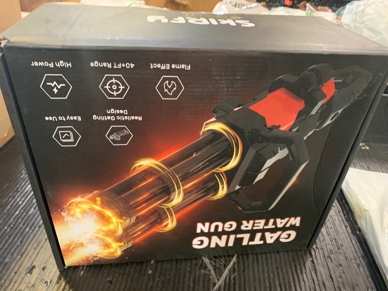 Photo 1 of Gatling Electric Water Gun for Adults & Kids, Dual-Barrel, Up to 49FT Most Powerful Automatic Squirt Gun with LED Water-Sensor, Large Water Tank & Battery, Outdoor Toy, Summer Toys for Parties