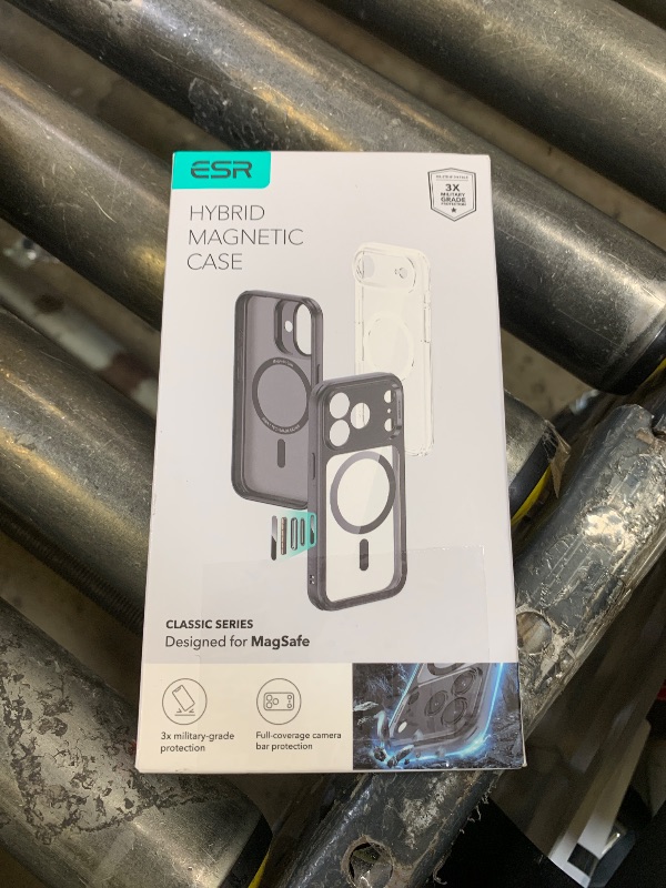 Photo 1 of ESR for iPhone 14 Pro Max Case with Stand, Compatible with MagSafe, Full-Body Military-Grade Drop Proof Case with Built-in 9H+ Tempered Glass Screen Protector, Armor Series, Clear Black