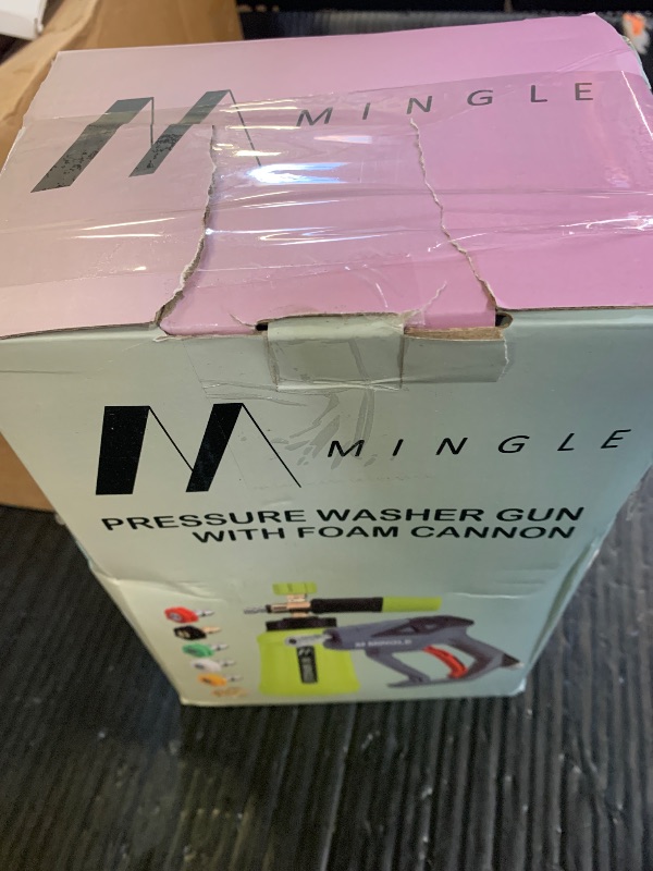 Photo 1 of M MINGLE High Pressure Washer Gun Snow Foam Lance, 4000 PSI Cannon Foam Blaster Power Washer with 1/4" Quick Connector, Car Wash Foam Cannon Kit with 5 Pressure Washer Nozzle Tips, 1 Liter