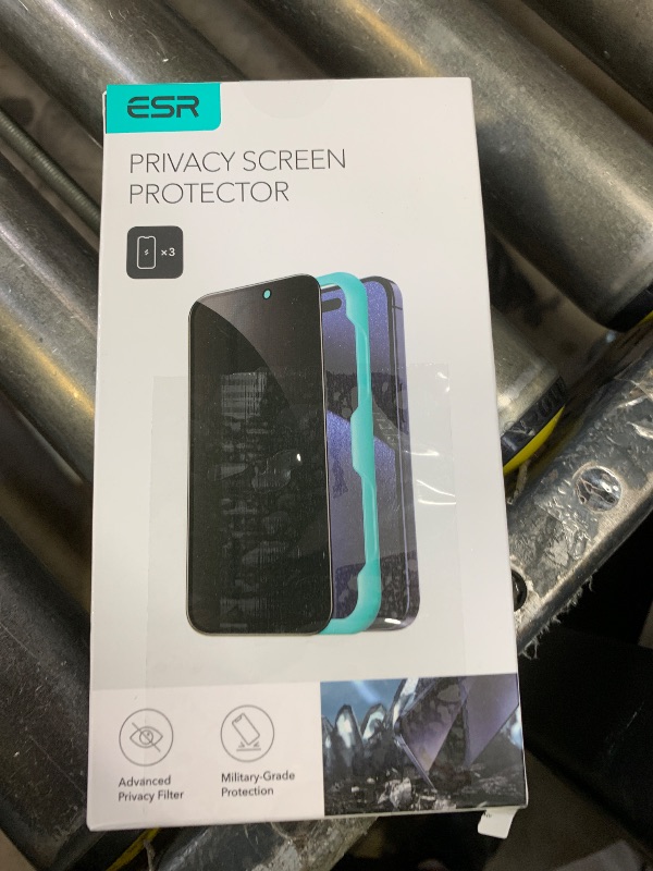 Photo 1 of ESR 3 Pack for iPhone 15 Pro Privacy Screen Protector, Anti-spy Tempered-Glass Privacy Screen Protector, Micro-curved Edges, Case Friendly
