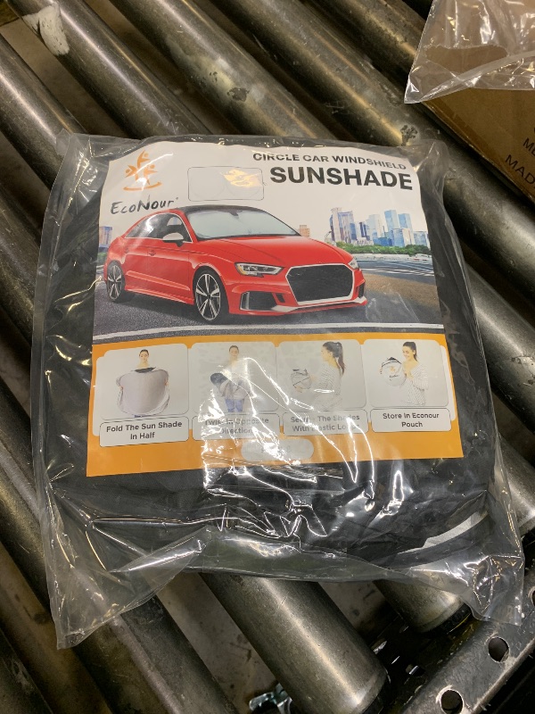 Photo 1 of EcoNour Patented Design Car Windshield Sun Shade | Blocks 99% Heat & Keeps Interior Cool | Fits Cars, SUVs, Trucks | Automotive Sun Screen, Visor & Car Accessories for Summer | Medium (64x32 Inches)