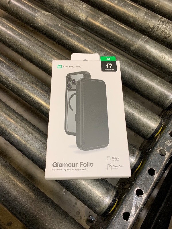 Photo 1 of AMAZINGthing for iPhone 17 Pro Max [Glamour Folio Case], Flip Folio Wallet, Designed for MagSafe Accessories, 10FT Drop Proof, Magnetic Phone Cover with RFID Blocking Card Slots, Black