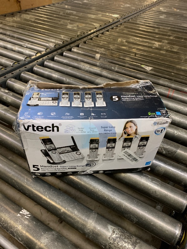 Photo 1 of VTech IS8151-5 Super Long Range 5 Handset DECT 6.0 Cordless Phone for Home with Answering Machine, 2300 ft Range, Call Blocking, Bluetooth, Headset Jack, Power Backup, Intercom, Expandable to 12 HS