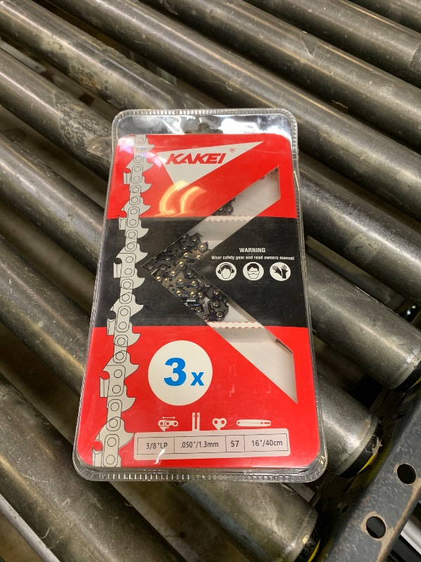 Photo 1 of KAKEI Echo Chainsaw Chain 16 Inch 3/8" LP Pitch .050" Gauge 57 Drive Links- 91PX57CQ/ 91VG57CQ Fits Echo CS-3510/352/3400/400, Worx WG300,WG303 - S57 (3 Chains)