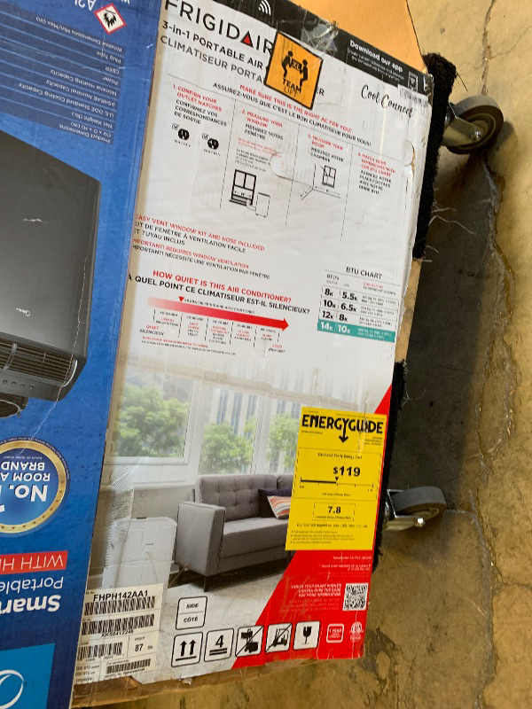 Photo 1 of Frigidaire 4-in-1 Smart Portable Room Air Conditioner with Wi-Fi & Supplemental Heat 14,000 BTU (ASHRAE) / 10,000 BTU (DOE), Cools Up to 700 Sq. Ft., Quiet Operation, White