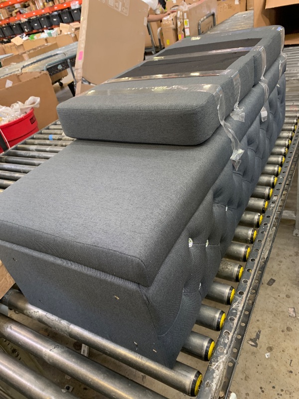 Photo 1 of Anthonique 55.1'' W Modern Tufted Upholstered Storage Bench
