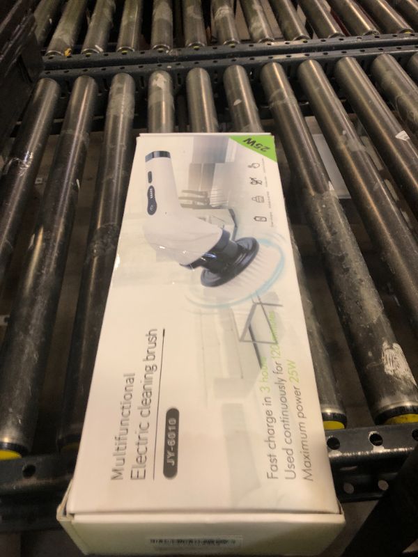 Photo 1 of Electric Spin Scrubber, Cordless Cleaning Brush, Shower Scrubber with 9 Brush Heads 2H Power Dual Speed, Adjustable Extension Handle, IPX7 Waterproof for Tub Tile Floor Car, O-White.