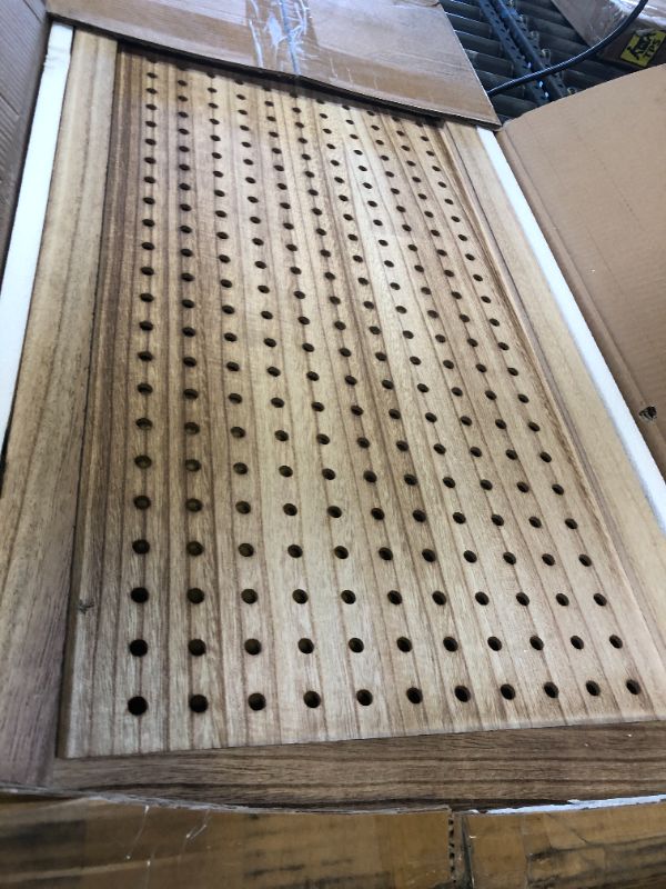 Photo 1 of Osparple Room Divider, 5.6FT Folding Room Divider Panel and Privacy Screen, 8 Panel Pegboard Display Partition Wall Divider for Room Separation, Natural Wood