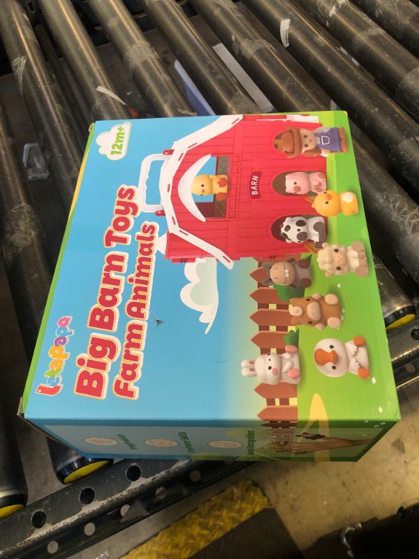 Photo 1 of Farm Animals Big Barn Toy for 1 2 3 Year Old, Toddler Educational Montessori Toys, Farm Pretend Playset with Barn & Farmer, Christmas Birthday Easter Gift for Toddler Baby Boys Girls 1-3 Years