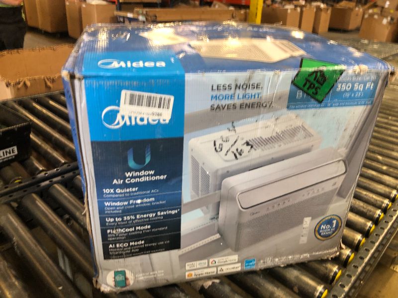 Photo 1 of Midea 8,000 BTU U Shaped Smart Inverter Window Air Conditioner - Cools 350 Sq Ft, Ultra Quiet with Open Window Flexibility - Alexa/Google Assistant Compatible - 35% Energy Savings, Remote (Updated)
