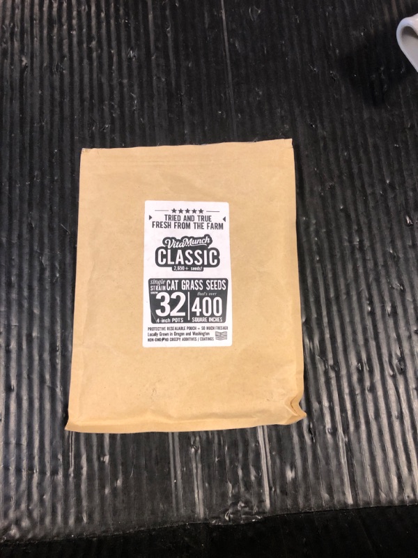 Photo 1 of Cat  Seed Classic Non-GMO Wheatgrass + Grows 32 Pots (Over 400 Sq in) Ready in 5 Days + So Fresh It Sprouts Faster (Just Packaged, Better Packaging) Trusted by Vets for Indoor Cats –2650+ Seeds