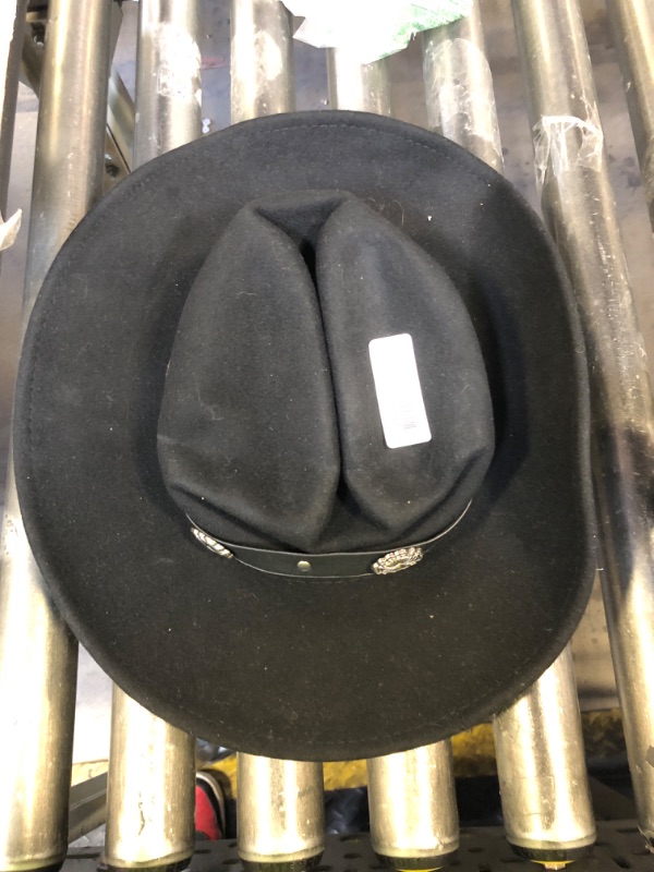 Photo 1 of 100% Wool Western Cowboy Hat for Men's Women's Classic Fedora Hat Felt Cowgirls Hats with Two Decorative Bands (US, Alpha, Large, X-Large, Black-C)