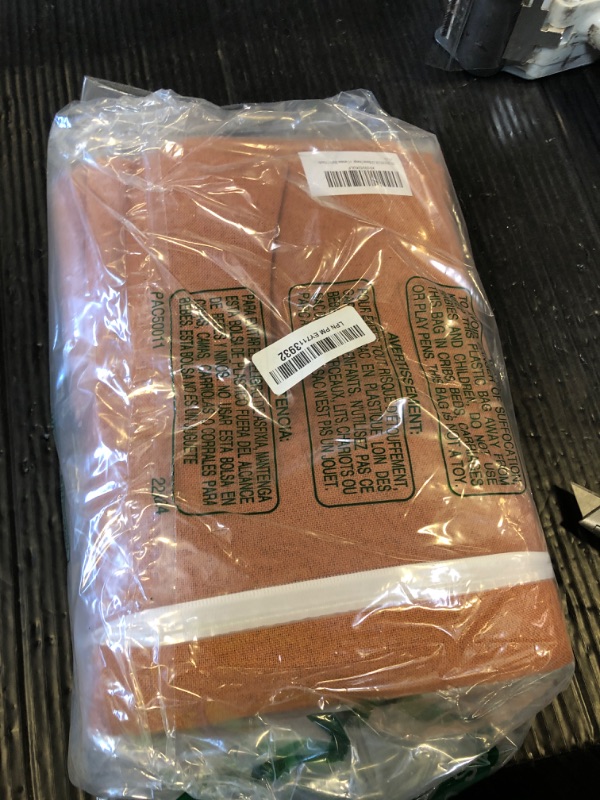 Photo 1 of KEQIAOSUOCAI Burnt Orange Blackout Linen Curtains 2 Panels Set 63 Inch Length for Living Room Hook Belt Back Tab Boho Muted Ochre Orange Curtains for Bedroom W50 x L63