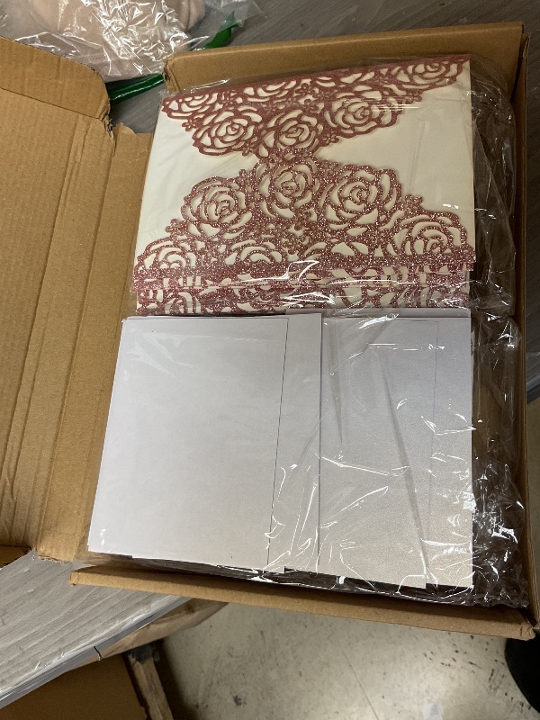 Photo 1 of Maffily 50PCS Pink Wedding Invitations Butterfly Laser Cut Invitation with Envelopes and Rsvp Card Personalized Inner Sheets for Wedding Bridal Baby Shower QuinceañEra Engagement Birthday