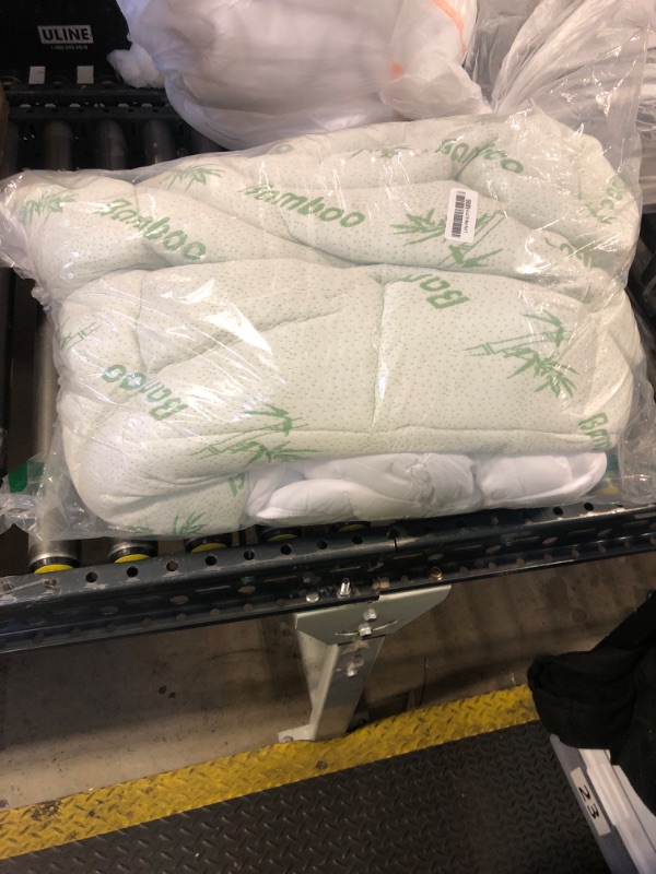 Photo 1 of Ultra Soft Full XL Size Mattress Topper - Viscose Made from Bamboo Pillow Top Mattress Pad for Back Pain Relief - Naturally Cooling for Hot Sleepers, Green
