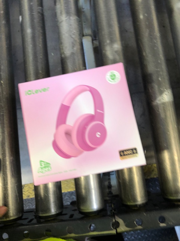 Photo 1 of iClever BTH26 Active Noise Cancelling Headphones for Kids, 60H Play Time, Safe Volume 80dBA, Type C Fast Charging, Bluetooth5.4, Kids Bluetooth Headphones with Mic AUX Cord for iPad Airplane, Pink