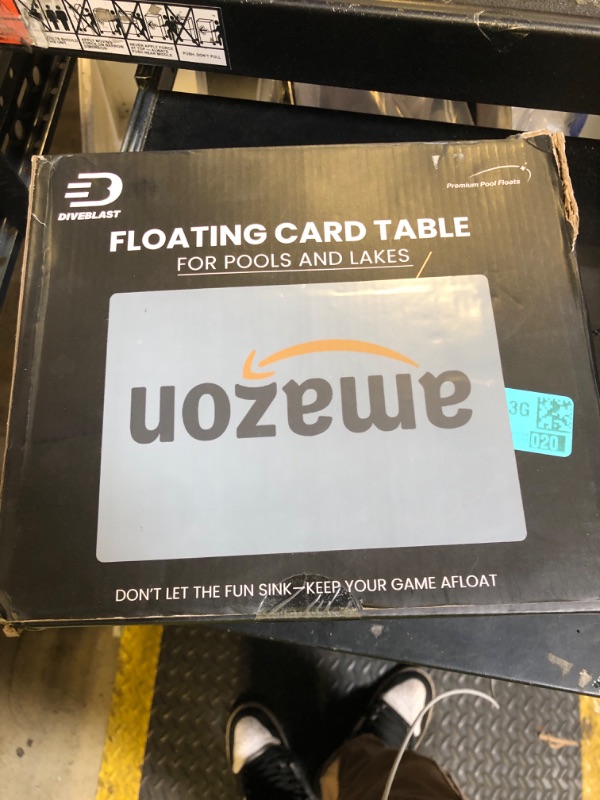 Photo 1 of DIVEBLAST Floating Card Table for Pool with Waterproof Cards — Floating Game Table for Pool - Holds Up to 50 LBS — Premium Inflatable Floaties