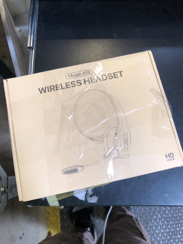 Photo 1 of Trucker Bluetooth Headset, Wireless Headset with Mic, Bluetooth Headsets with Dual Noise Cancelling Microphone & Mute Button, 55Hrs Working Time PC Headsets for Cell Phones, Computer, Truck Driver
