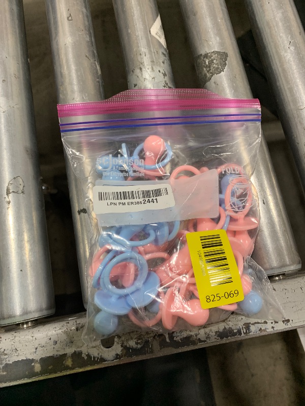 Photo 1 of 36 Plastic Pacifiers for Baby Shower Game, 2.75’’ Baby Shower Pacifiers, Pink Pacifiers Baby Shower Decoration DIY, Gender Reveal Party Table Scatter/Baby Shower Party Favors (Blue&Pink)