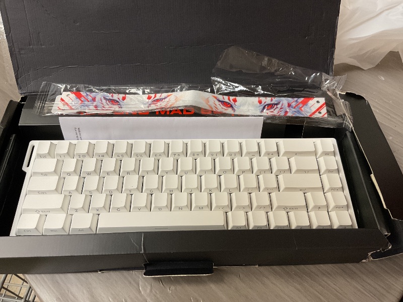 Photo 1 of YUNZII x MADLIONS MAD68 HE Rapid Trigger Wired Magnetic Mechanical Gaming Keyboard 60% Hall Effect Switches Adjustable Actuation, PBT Keycaps RGB Hot-Swap,8K Hz Polling Rate(White,Amber Pro Switch)