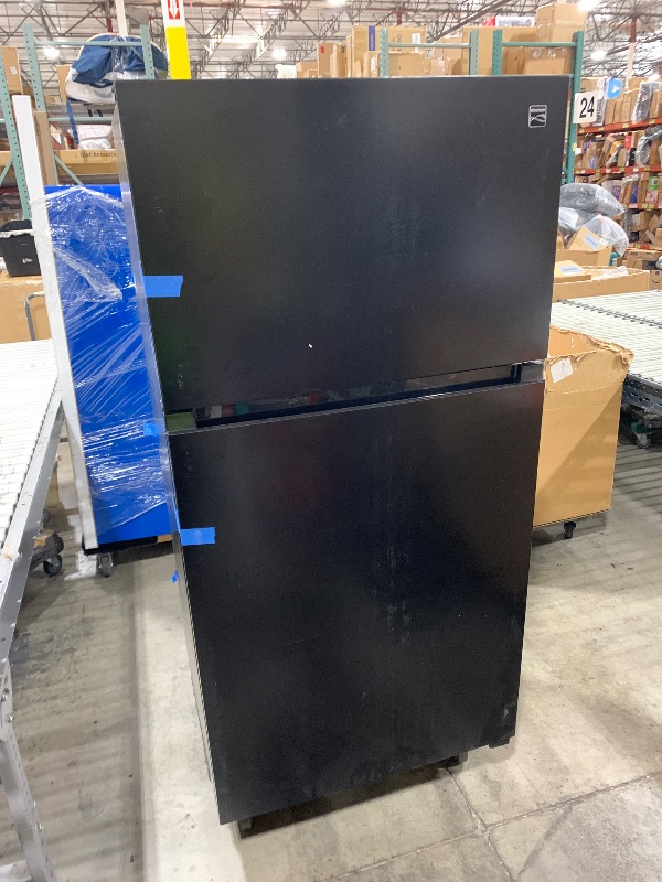 Photo 1 of Kenmore 33 in. 20.5 cu. ft. Capacity Refrigerator/Freezer with Full-Width Adjustable Glass Shelving, Humidity Control Crispers, ENERGY STAR Certified, Black