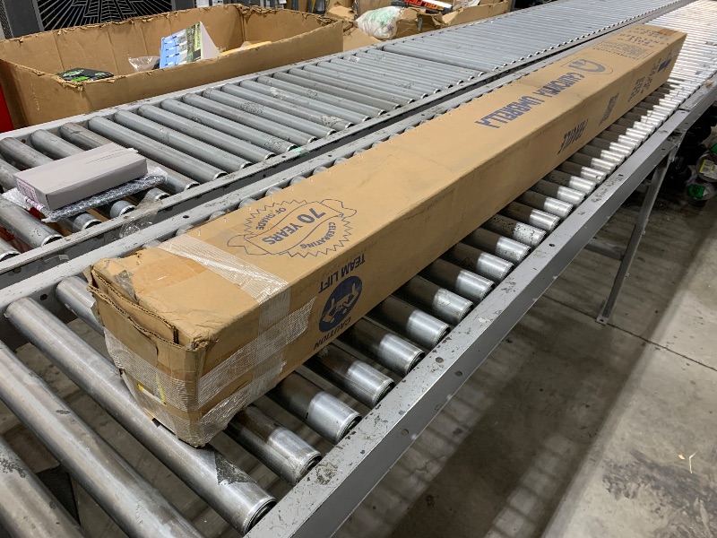 Photo 1 of California Umbrella GSCU118170-5439-DWV 11' Round Aluminum Market, Crank Lift, Collar Tilt, White Pole, Sunbrella Navy Patio Umbrella, 11-Foot