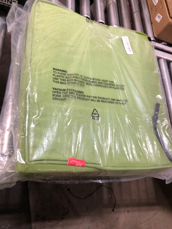 Photo 1 of Pcinfuns Outdoor Chair Cushion 18 x 16.5 x 3 Inch Water Resistant & Fade Resistant Patio Furniture Cushions with Removable Cover and Adjustable Straps Set of 2,Grass Green